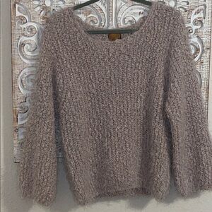 POL Women's Textured Knit Sweater - Lavender